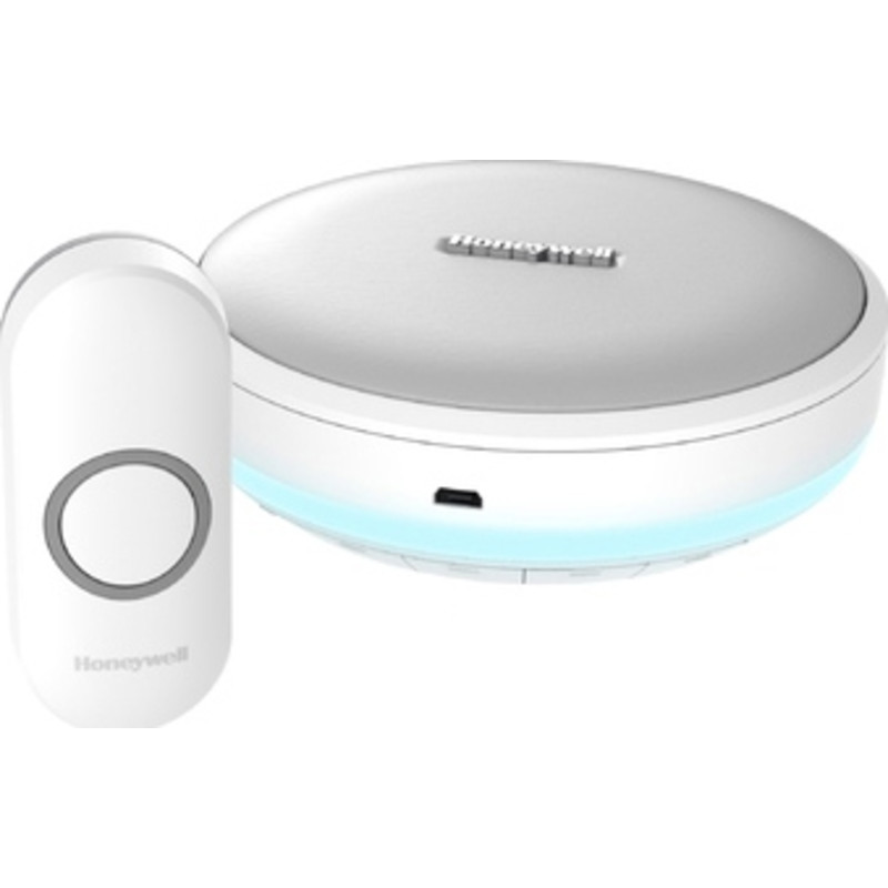 4 stk Honeywell Home dørklokke, trådløs, 150 m, bærbar, hvid