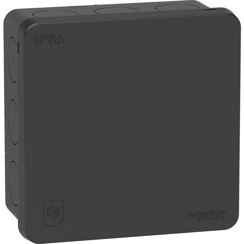 Forgreningsdse Mureva, IP65, 87x87 mm, koksgr - Schneider Electric