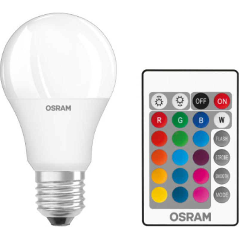 OSRAM STAR+ CLASSIC A - LED-lyspære - form: A60 - matteret finish - E27 - 9 W - klasse G - RGB/varmt hvidt lys - 2700 K