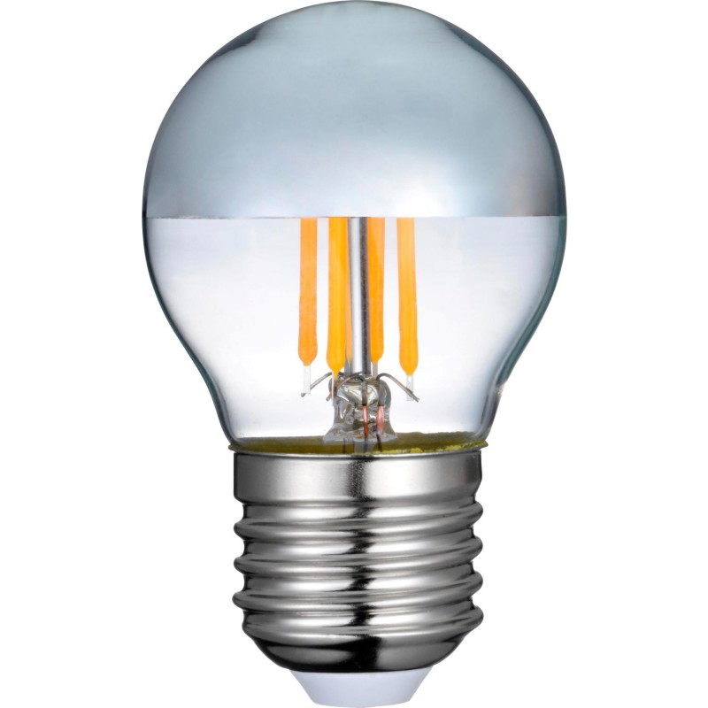DIOLUX LED Topforspejlet krone sølv S19-D 3,5W/927 E27 (300 lumen), dæmpbar (=25w)