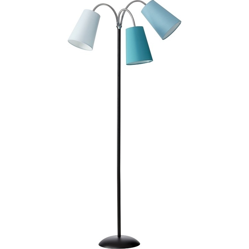 Nielsen Light Salsa golvlampa, svart med bl&aring; nyanser sk&auml;rmar