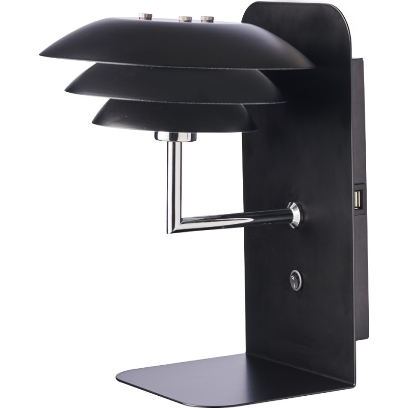 DL20 USB Hylde inkl. Lampe Sort - Dyberg Larsen DL20 USB Shelf - Soveværelse - Skandinavisk - Metal