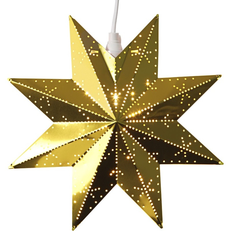 Star Trading Classic julestjerne med lys, 28 cm, messing