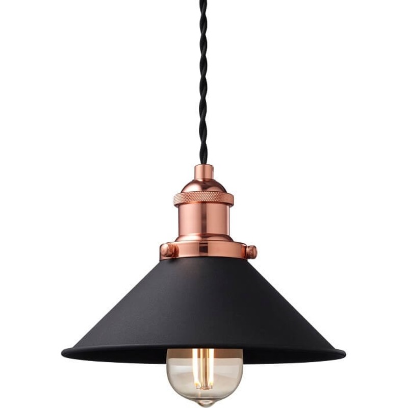 NEKSØ Pendellampe, E27, Ø22, Nielsen Light - kobber/sort