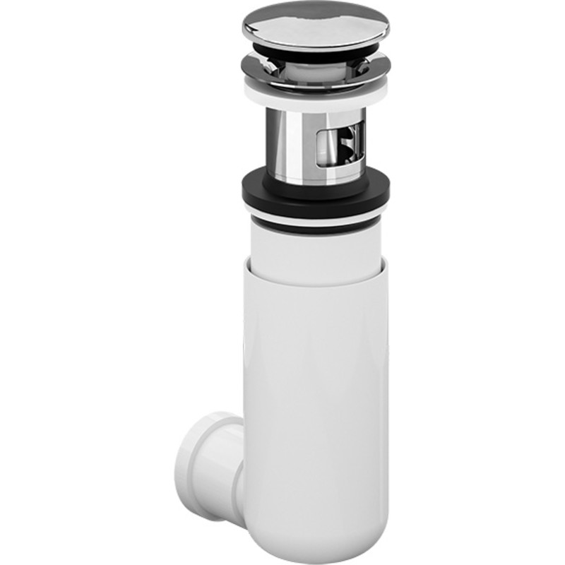 V&B EasyClean vandlås med pushdown 1 1/4'' 32mm til håndvask, hvid/krom
