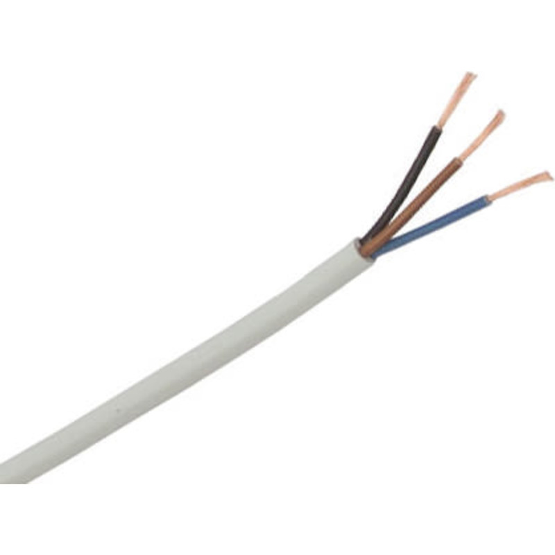 Rund lampeledning med jordbeskyttelse, 1 meter