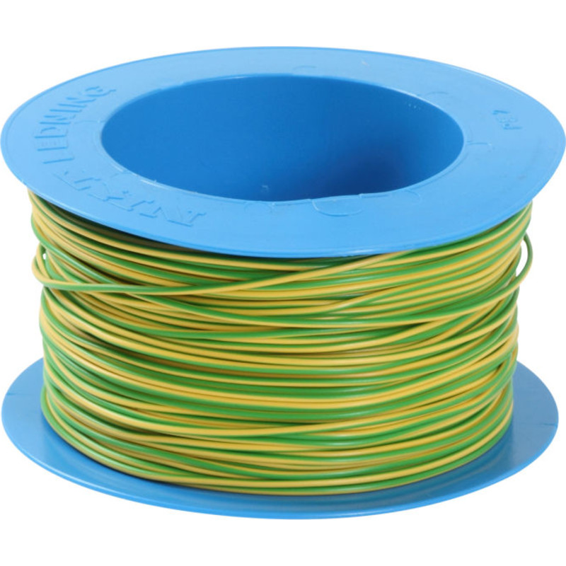 100 meter Installationsledning PVL 1×2,5 mm² i gul/grøn