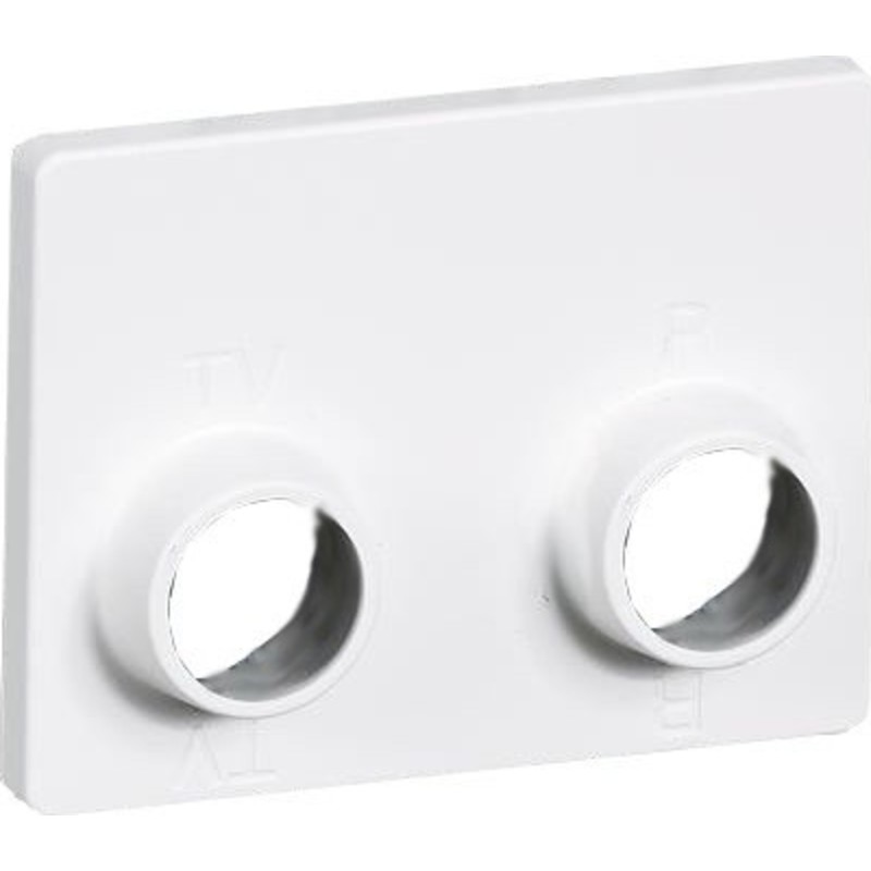 LK OPUS 66, Afdkning til antenneudtag med 2 stk. IEC-stik (TV/radio), 1 modul, hvid - Lauritz Knudsen