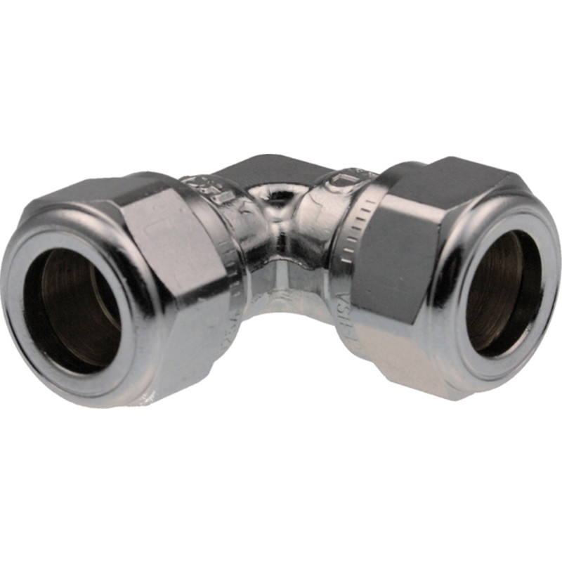 VSH super D1410F vinkel koppling 90°, 18 x 18 mm, förkromad, mässing