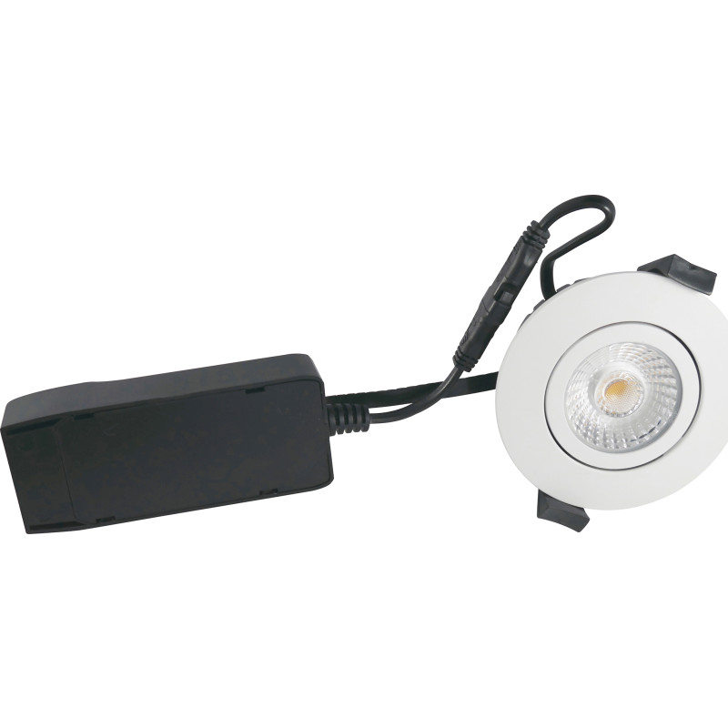 Nordtronic Low Profile ECO, LED indbygningsspot, 6W, 420lm, CRI>90, 2700K, hvid (mat)