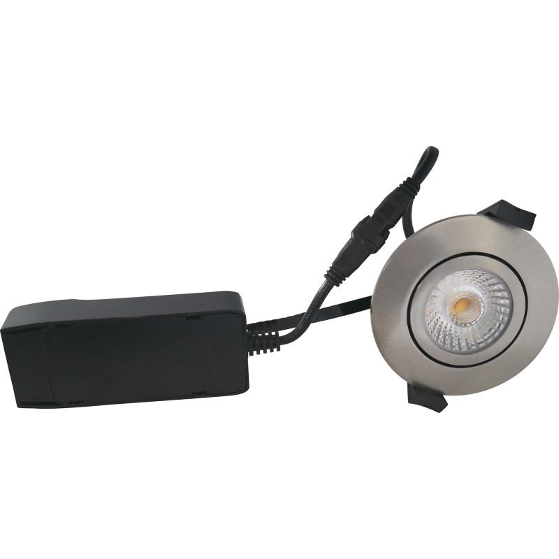 Nordtronic Low Profile ECO, LED indbygningsspot, 6W, 440lm, CRI>90, 3000K, brstet aluminium