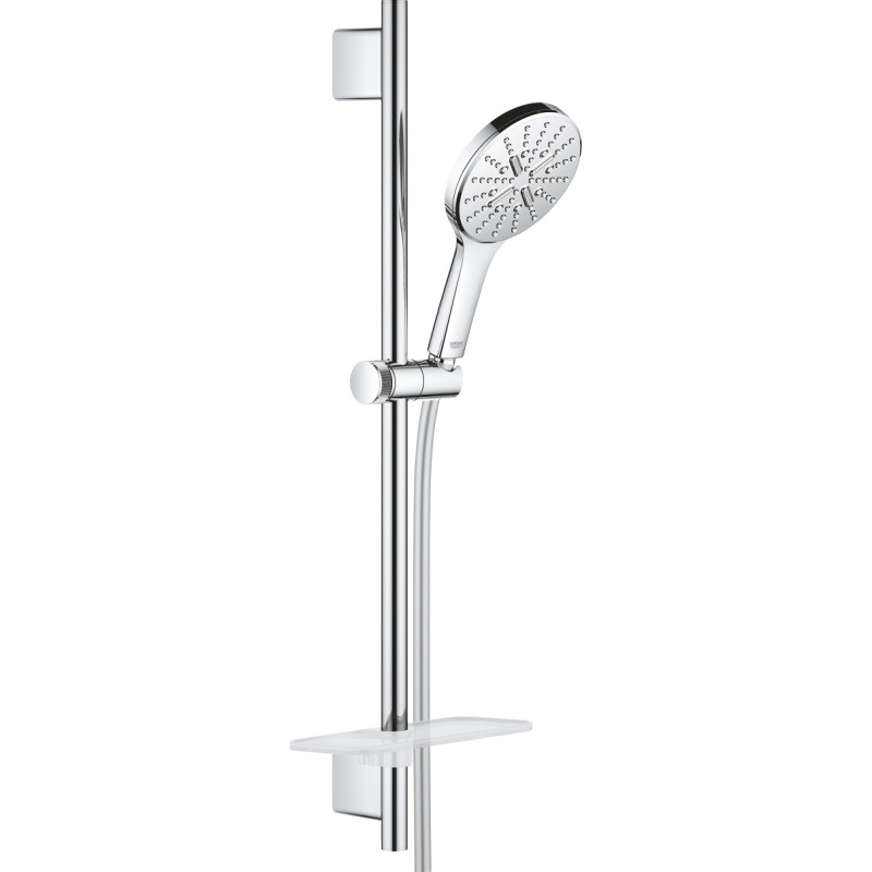 GROHE Rainshower SmartActive brusestangsæt 3 sprays, 600 mm, med vægholdere, Silverflex bruseslange, krom krom