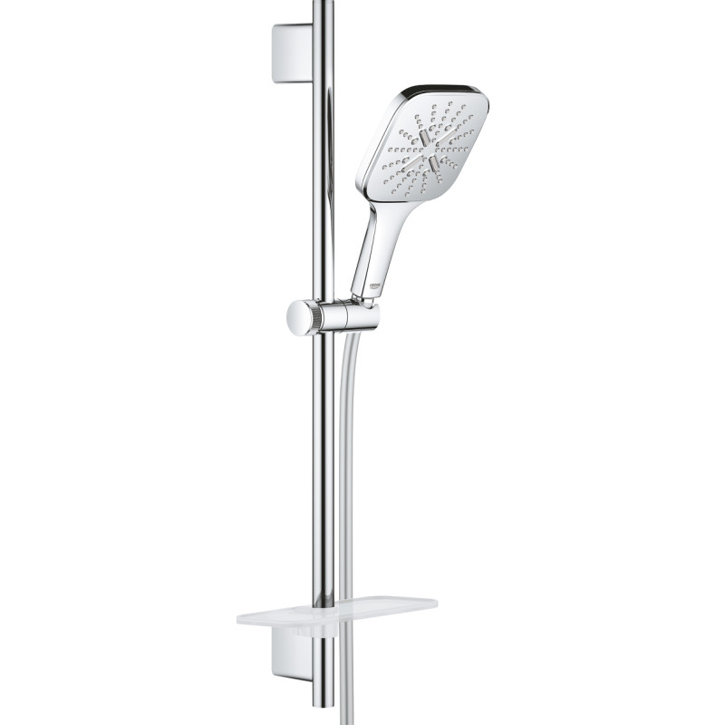 GROHE Rainshower SmartActive CUBE brusestangsæt med brusestang 600mm, med vægholdere, Silverflex bruserslange 1.750 mm
