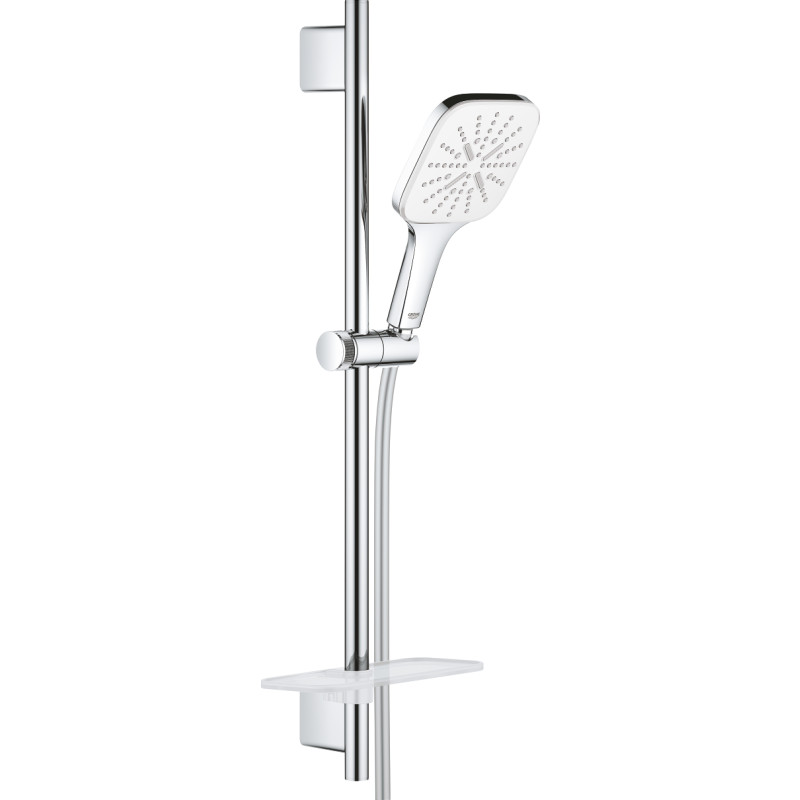 GROHE Rainshower SmartActive CUBE brusestangsæt med brusestang 600mm, med vægholdere, Silverflex bruserslange 1.750 mm