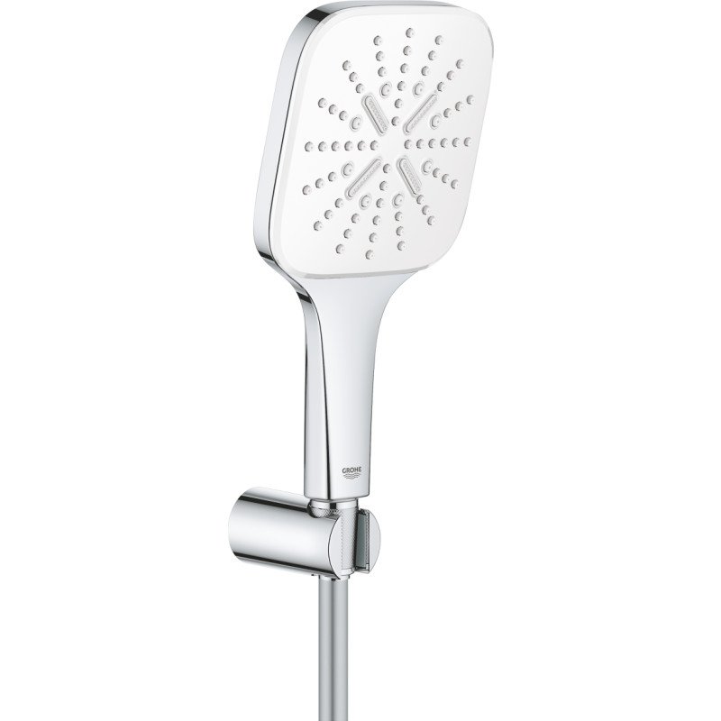 Grohe Rainshower SmartActive 130 Cube duschset, vattenbesparande, krom/vit