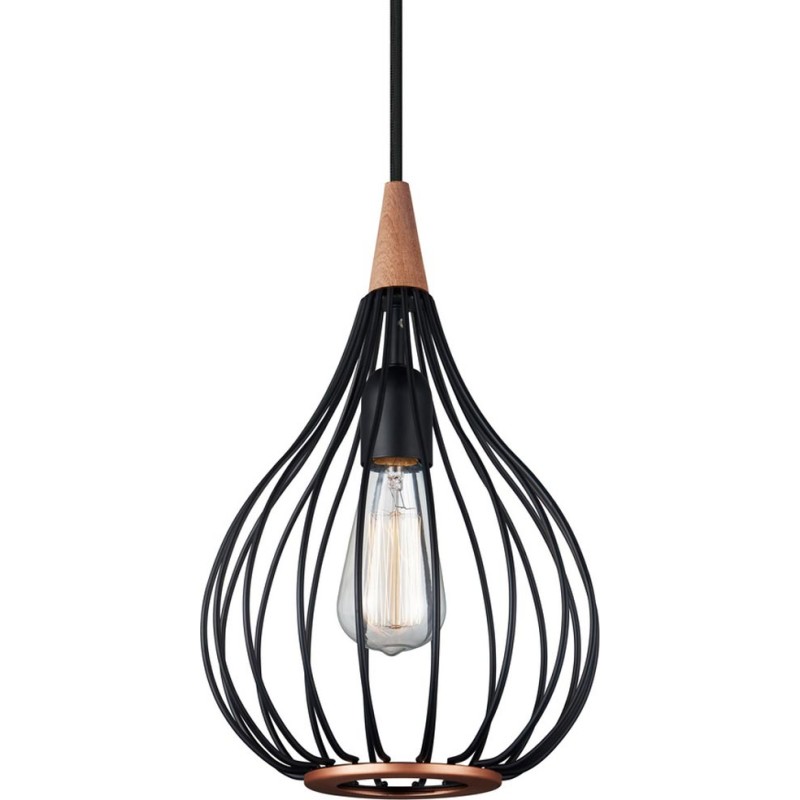 Drops Pendel Ø23 Black/Dark Wood- Halo Design - Spisestue - Metal