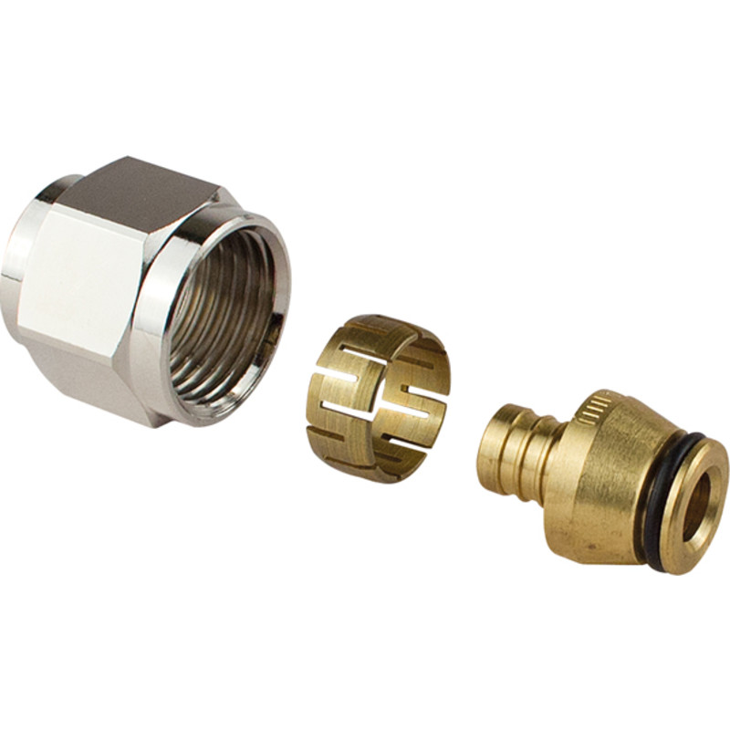 Uponor FPL-X kopplingsset 15 x 2,5 mm x G15, förkromad