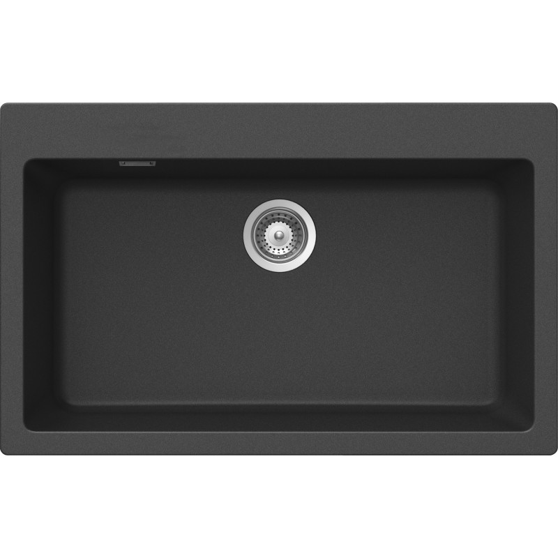 Intra Juvel Primus køkkenvask 790x500mm. N-100XL. Til nedfældning, underlimning, Sort Granit