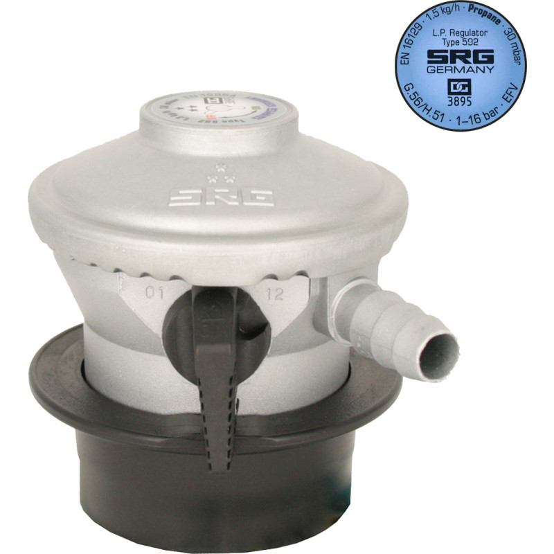 Gasregulator, lavtryk, 30 mbar, click-on - vrige