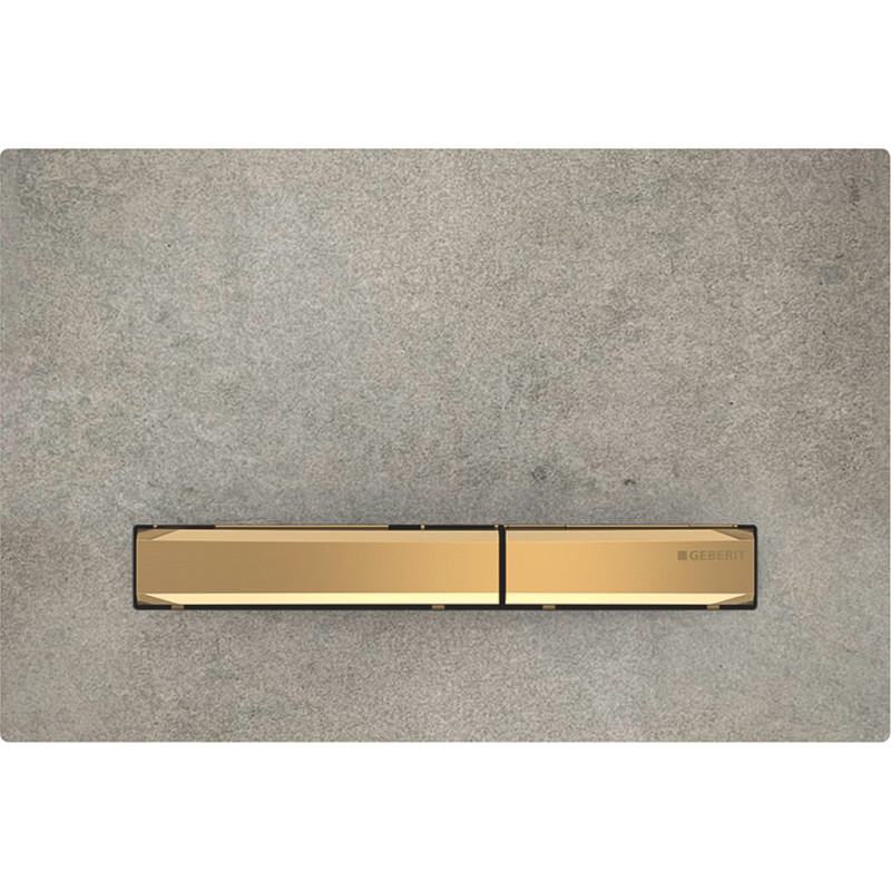 Geberit Sigma 50 Square betjeningsplade, betonlook/messing