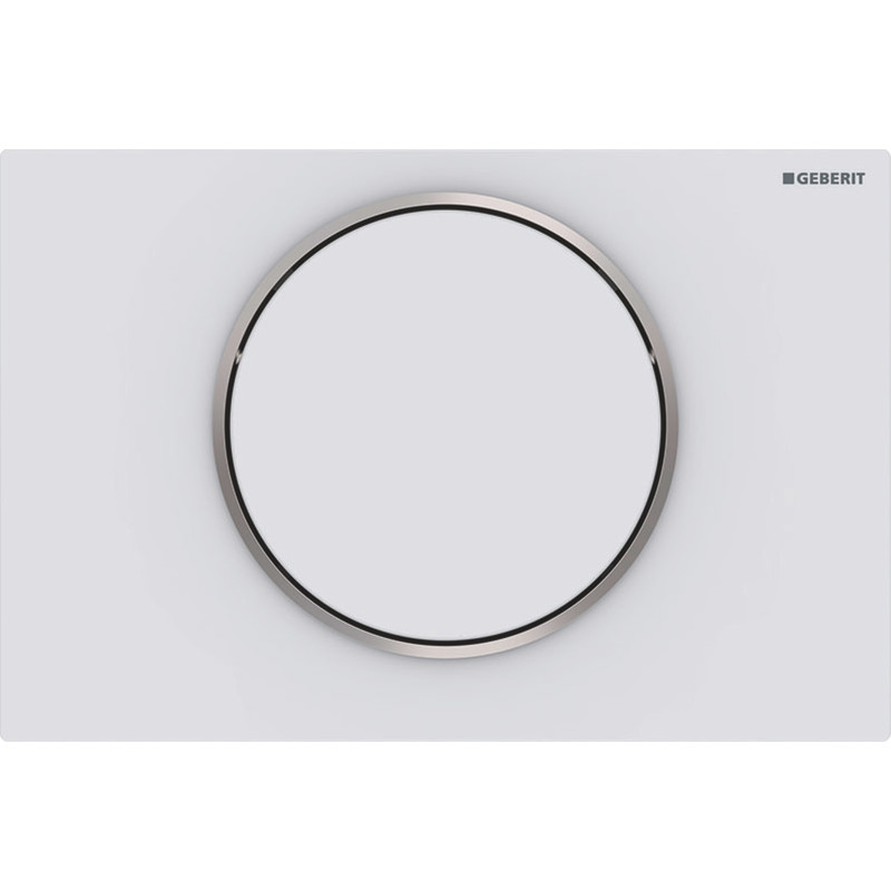 Geberit Sigma 10 Round betjeningsplade, mat hvid/rustfrit stål