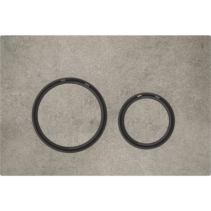 Geberit Sigma 50 Round spolplatta, betongoptik/svart krom