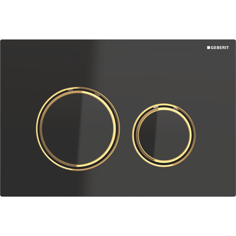 Geberit Sigma 50 Round betjeningsplade, sort glas/messing