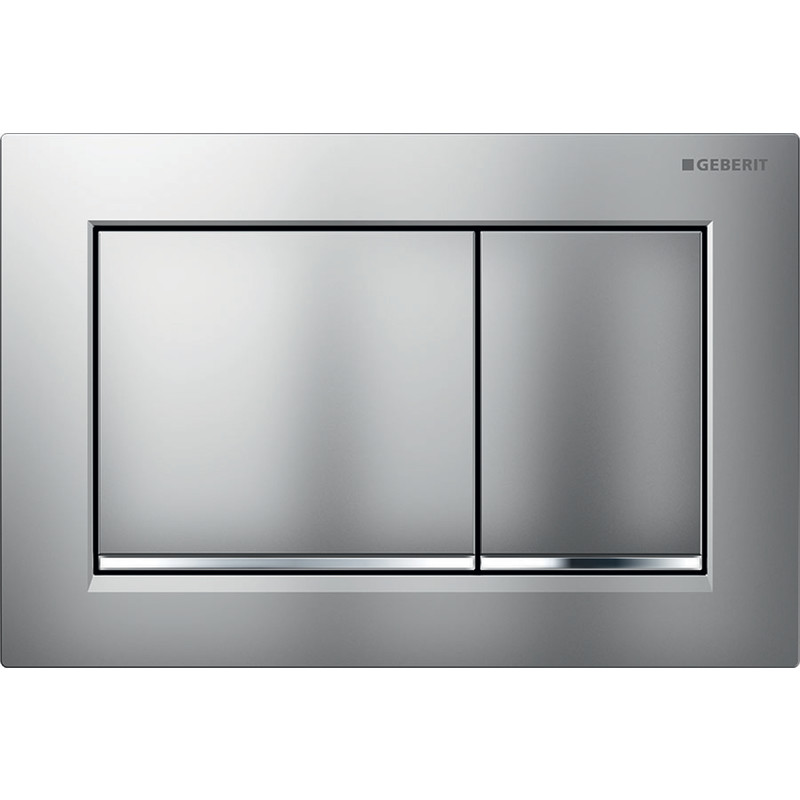 Geberit flush plate Geberit Omega30 flush plate, front, matt chrome, easy-to-clean [1/10]