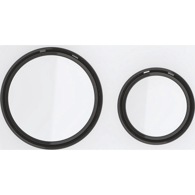 Geberit Sigma 50 Round betjeningsplade, hvidt glas/sort krom