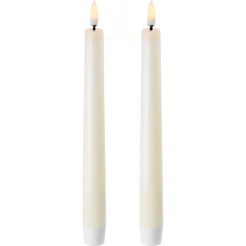 6 stk Uyuni LED kronelys, batteri, råhvid