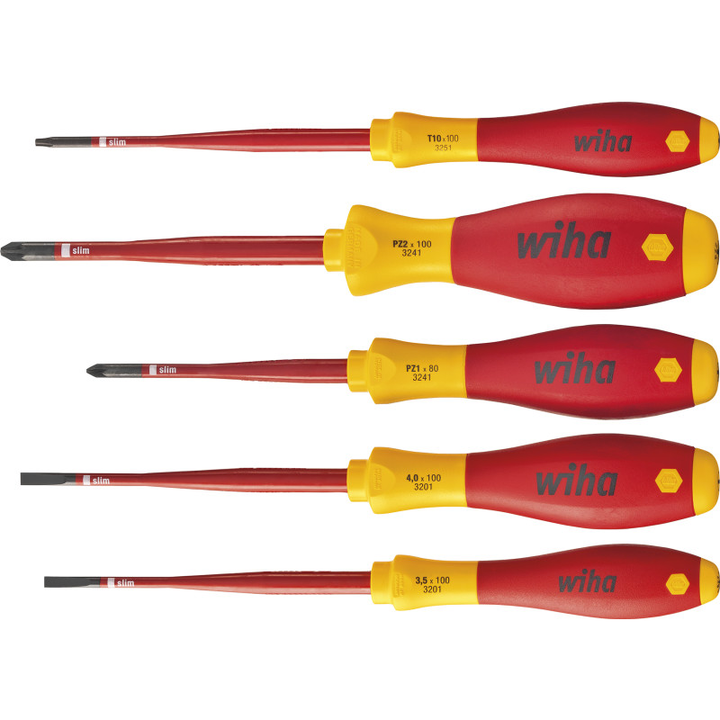 Wiha Slimfix skruvmejselset, 1000V, 5 delar