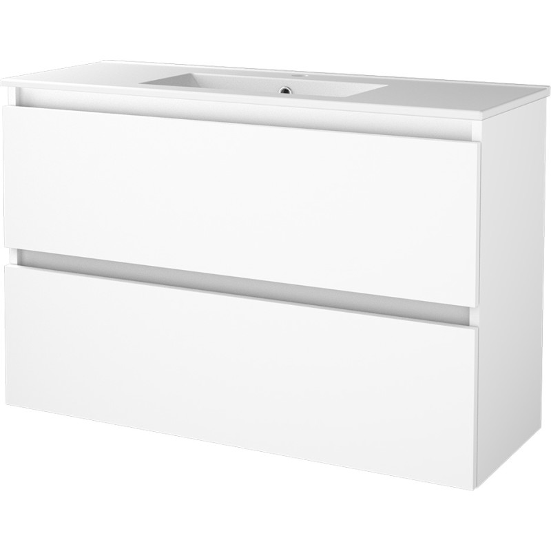 Sanibell Basicline möbelpaket, 100x39 cm, vit högglans