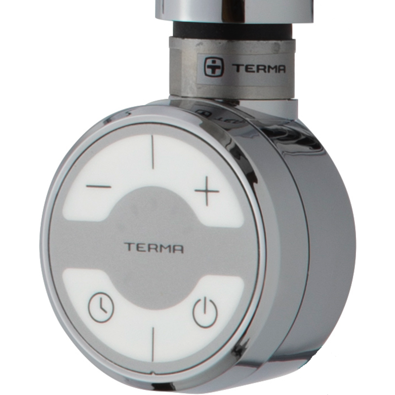 TVS Varmelegeme med afbryder, termostat og ''timer''-funktion ( rundt ). 300 watt. Krom