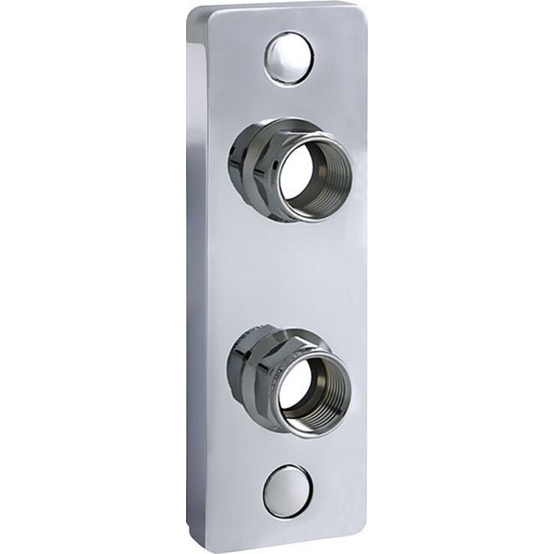 Trio Perfekta Design Line väggbricka, dubbel/2 rör, pex 16x2,0-2,2 mm, förkromad