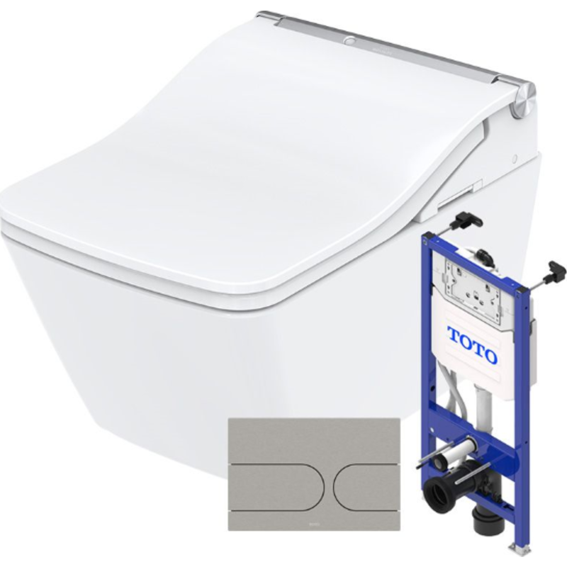 Toto Washlet SW douchetoiletpakke, rengøringsvenlig, hvid/børstet rustfrit stål
