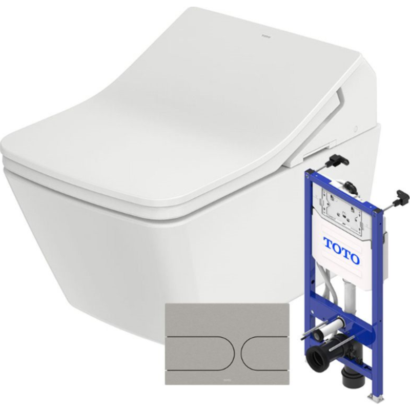 Toto Washlet SW douchetoiletpakke, rengøringsvenlig, hvid/børstet rustfrit stål
