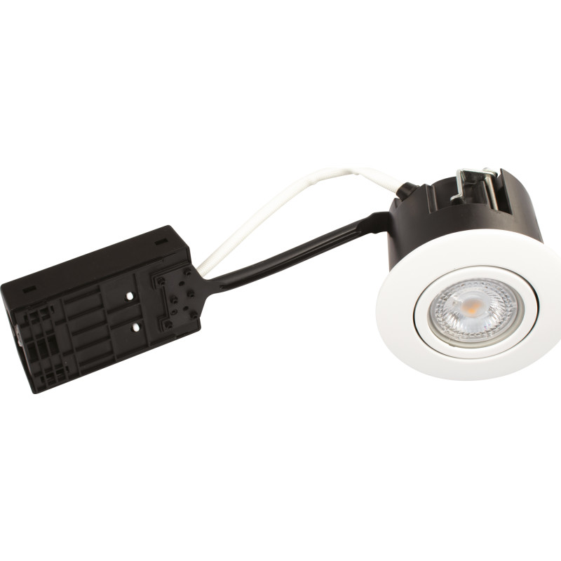 Luna quick install 230v dæmpbar flimmerfri gu10 5w 2700k 370lm ip44 ss316 hvid rund.