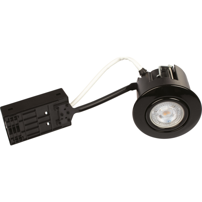 Luna quick install 230v dæmpbar flimmerfri gu10 5w 2700k 370lm ip44 ss316 sort rund.