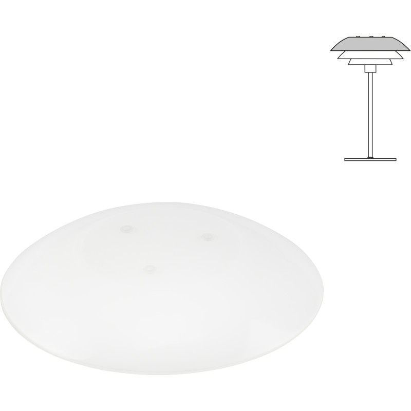 Dyberg Larsen reservglas f&ouml;r DL20 bordslampa, &ouml;versta sk&auml;rm