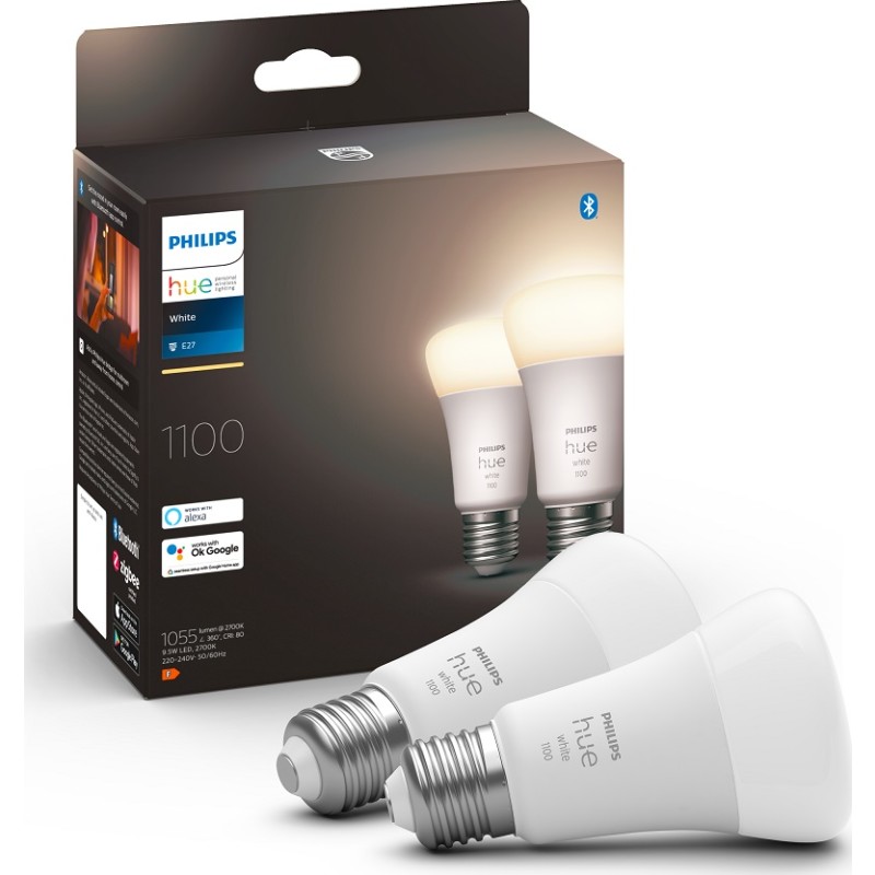 Philips Hue E27-pre, A60, White, 1100lm, Zigbee (2 pak) (2025)
