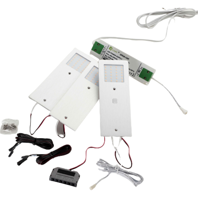 Loevschall Stella downlight, utanpåliggande, 4W, aluminium - 3 st