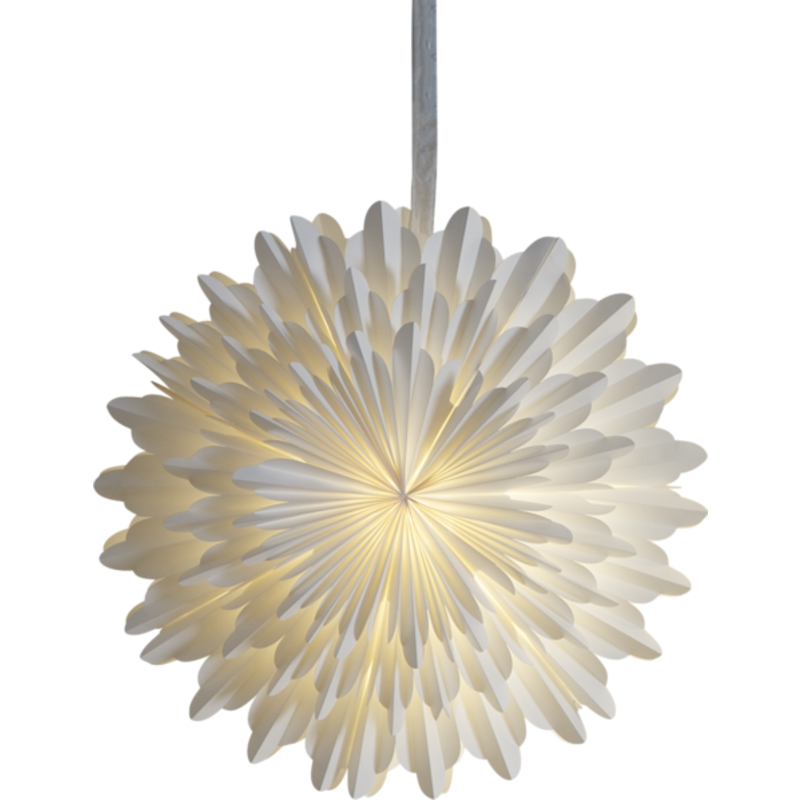 Star Trading Snow julestjerne med lys, 50 cm, hvid