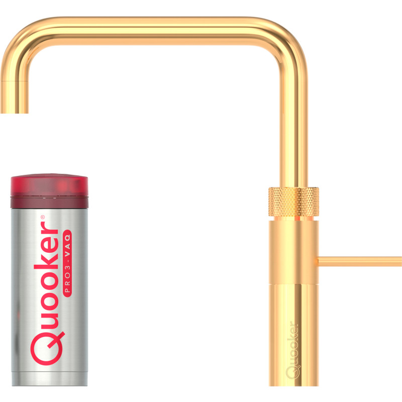 Quooker Fusion Square Pro3 køkkenarmatur, kogende vand, guld
