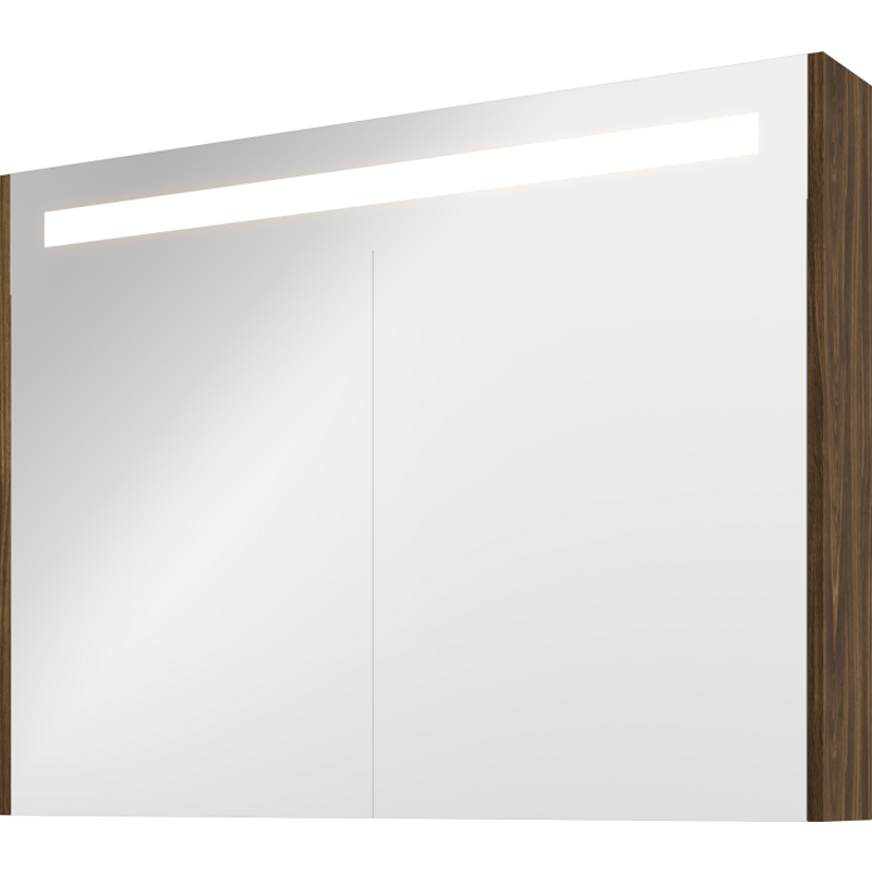 Sanibell Proline spejlskab med lys, 100x74 cm, cabana eg