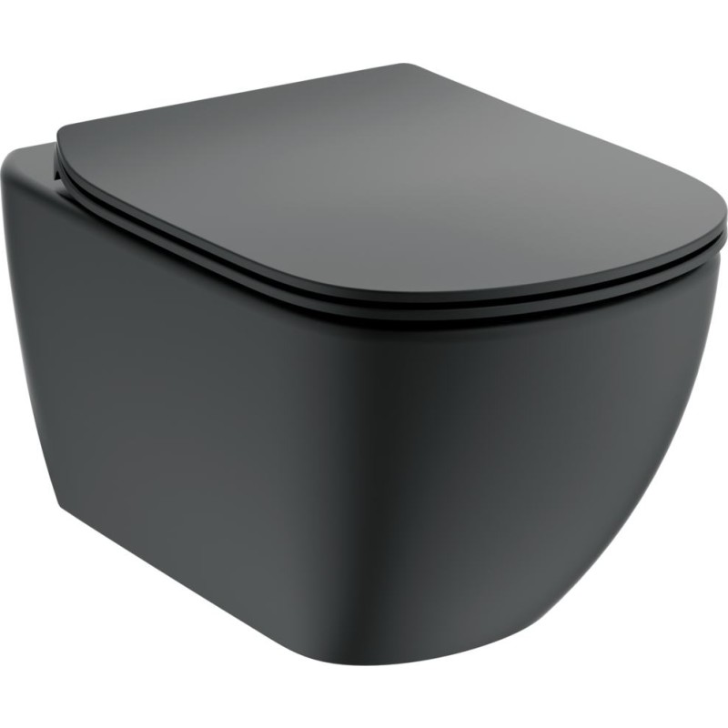 Ideal Standard Tesi Hængeskål med softclosesæde Aquablade, Silk Black