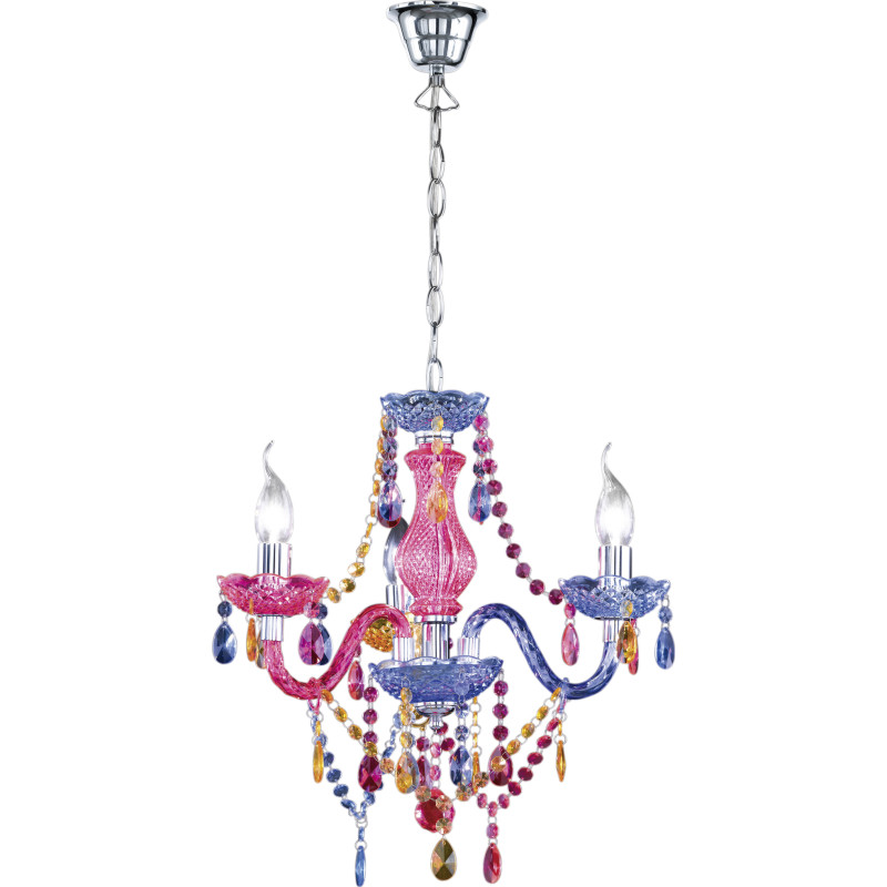 Trio Lighting Lüster ljuskrona, 3 armar, flerfärgad