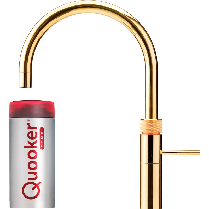 Quooker Fusion Round Combi køkkenarmatur, kogende vand, messing