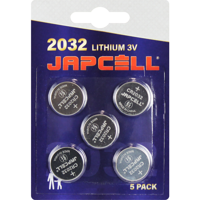 Japcell Lithium CR2032 3V Batterier - 5 stk. - Batteri