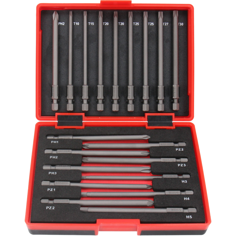 Bitssæt Tecos T-B019, 100 mm, 19 dele