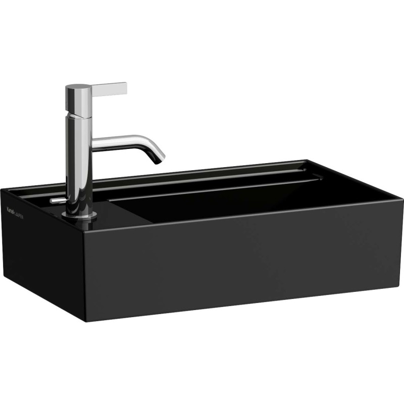 Kartell Laufen tvättställ, 46x28 cm, vänster, svart